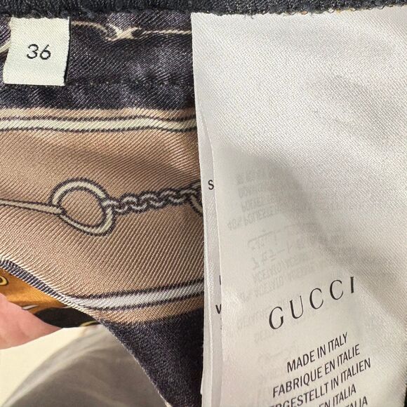 $2800 New GUCCI Silk Velvet Jogger Pants Mens 36 Black Brown Web Striped Italy - Picture 3 of 5